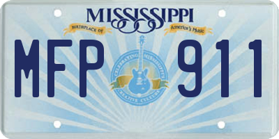 MS license plate MFP911