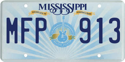 MS license plate MFP913