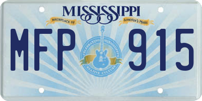 MS license plate MFP915
