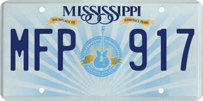 MS license plate MFP917