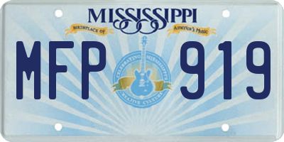 MS license plate MFP919