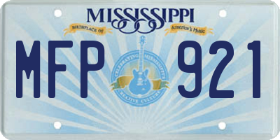MS license plate MFP921