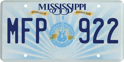 MS license plate MFP922
