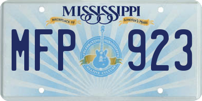 MS license plate MFP923