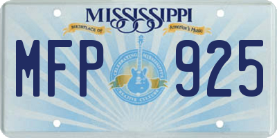 MS license plate MFP925