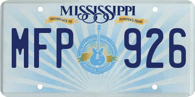 MS license plate MFP926