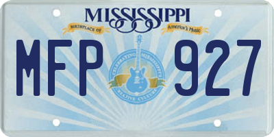MS license plate MFP927