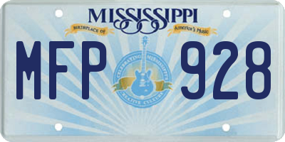 MS license plate MFP928