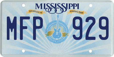 MS license plate MFP929