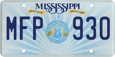 MS license plate MFP930