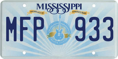 MS license plate MFP933