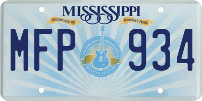 MS license plate MFP934