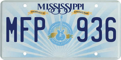 MS license plate MFP936