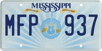 MS license plate MFP937
