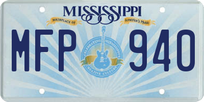 MS license plate MFP940