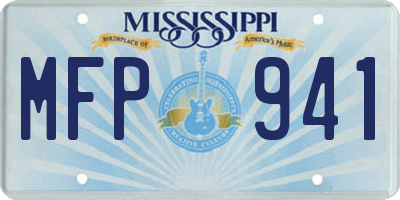 MS license plate MFP941
