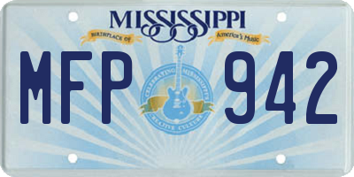 MS license plate MFP942