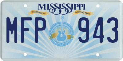 MS license plate MFP943