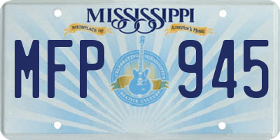 MS license plate MFP945