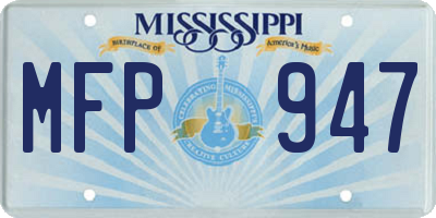 MS license plate MFP947