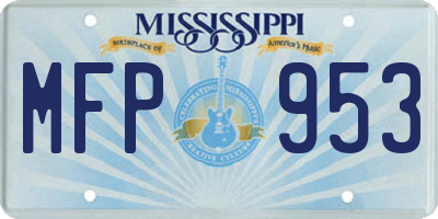 MS license plate MFP953