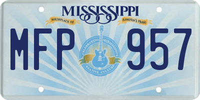 MS license plate MFP957