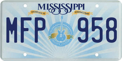 MS license plate MFP958
