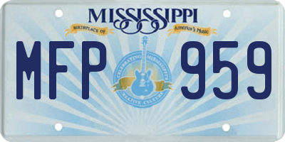 MS license plate MFP959