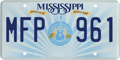 MS license plate MFP961