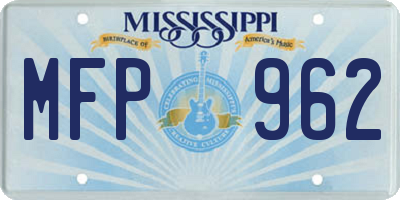 MS license plate MFP962