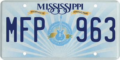 MS license plate MFP963