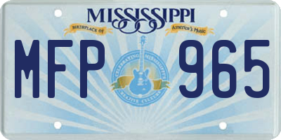 MS license plate MFP965