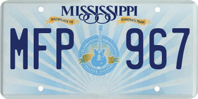 MS license plate MFP967