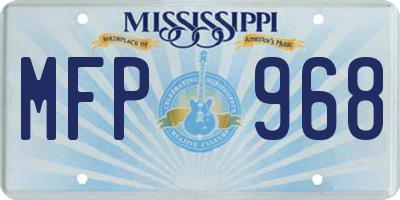 MS license plate MFP968
