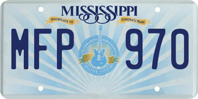 MS license plate MFP970