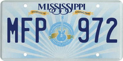 MS license plate MFP972
