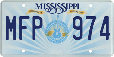 MS license plate MFP974
