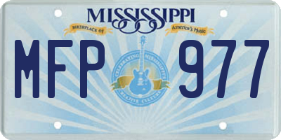 MS license plate MFP977