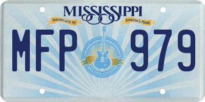 MS license plate MFP979