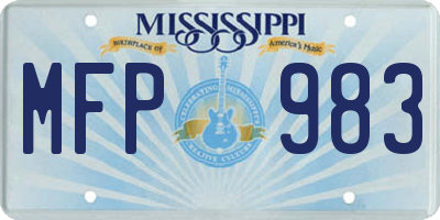 MS license plate MFP983
