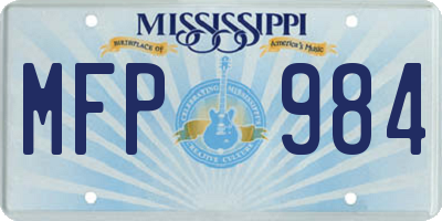 MS license plate MFP984