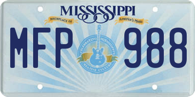 MS license plate MFP988