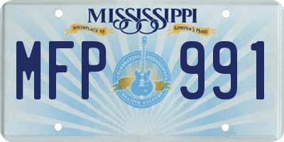 MS license plate MFP991