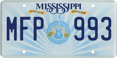 MS license plate MFP993