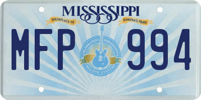 MS license plate MFP994