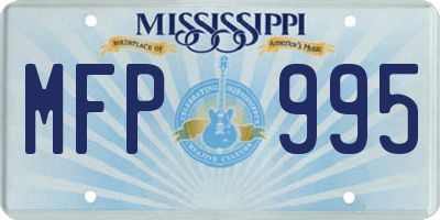 MS license plate MFP995