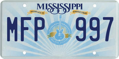 MS license plate MFP997