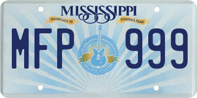 MS license plate MFP999