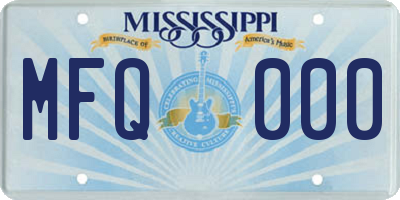 MS license plate MFQ000