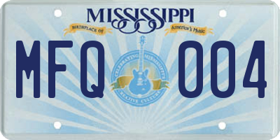 MS license plate MFQ004